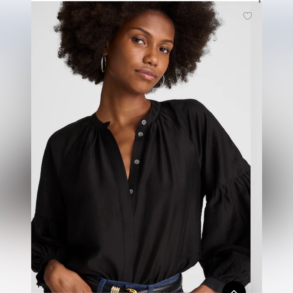 NWT Madewell Shirred Balloon-Sleeve Top